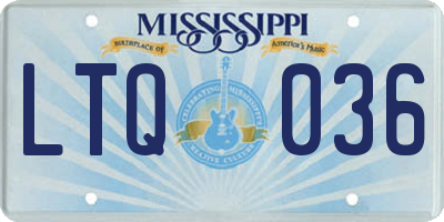 MS license plate LTQ036