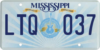 MS license plate LTQ037