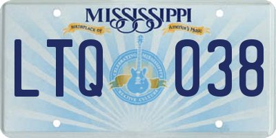 MS license plate LTQ038