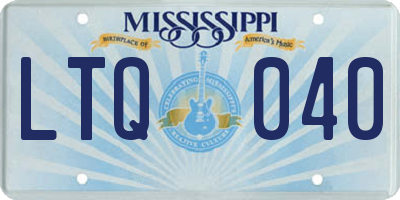 MS license plate LTQ040