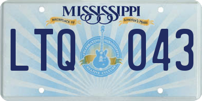 MS license plate LTQ043