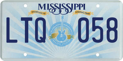 MS license plate LTQ058