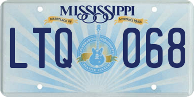 MS license plate LTQ068