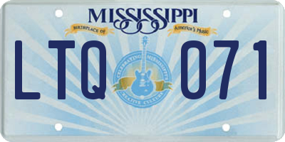 MS license plate LTQ071