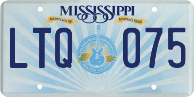 MS license plate LTQ075