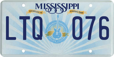 MS license plate LTQ076