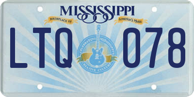 MS license plate LTQ078