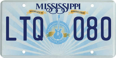 MS license plate LTQ080