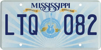 MS license plate LTQ082