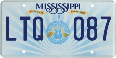 MS license plate LTQ087