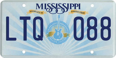 MS license plate LTQ088