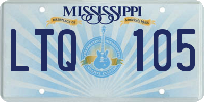 MS license plate LTQ105
