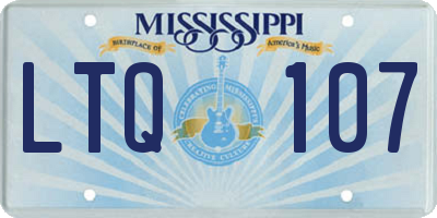MS license plate LTQ107