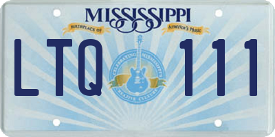 MS license plate LTQ111