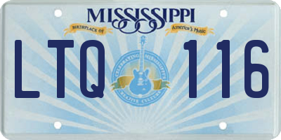 MS license plate LTQ116