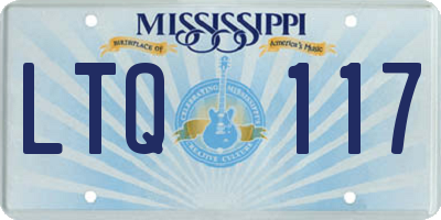 MS license plate LTQ117
