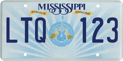 MS license plate LTQ123