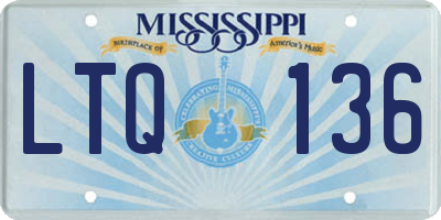MS license plate LTQ136