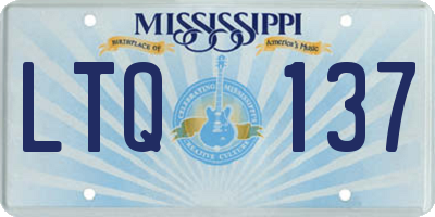 MS license plate LTQ137
