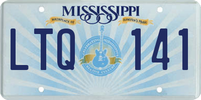 MS license plate LTQ141