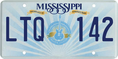 MS license plate LTQ142