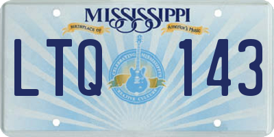 MS license plate LTQ143
