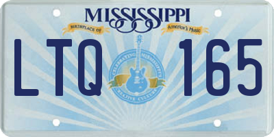 MS license plate LTQ165