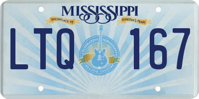 MS license plate LTQ167