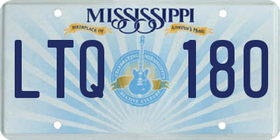 MS license plate LTQ180