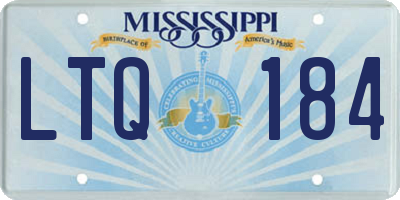 MS license plate LTQ184