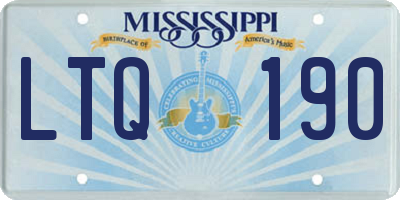 MS license plate LTQ190
