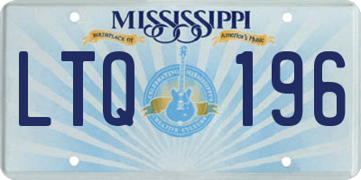 MS license plate LTQ196