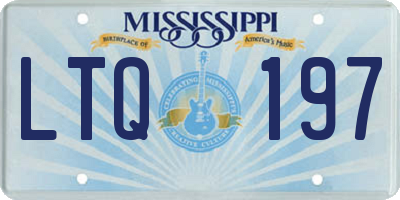 MS license plate LTQ197