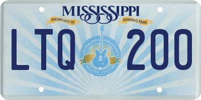 MS license plate LTQ200