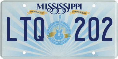 MS license plate LTQ202
