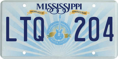 MS license plate LTQ204