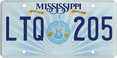 MS license plate LTQ205