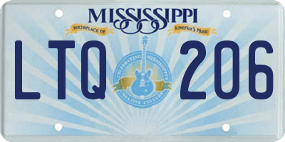 MS license plate LTQ206