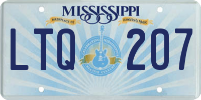 MS license plate LTQ207