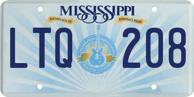 MS license plate LTQ208