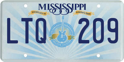MS license plate LTQ209