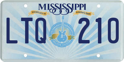 MS license plate LTQ210