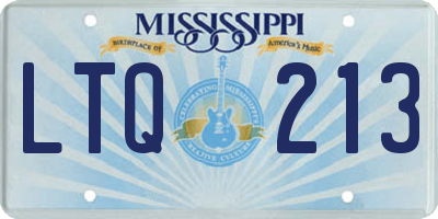 MS license plate LTQ213