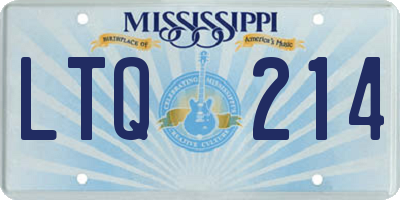MS license plate LTQ214