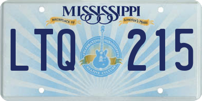 MS license plate LTQ215