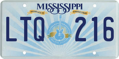 MS license plate LTQ216