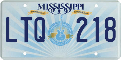 MS license plate LTQ218