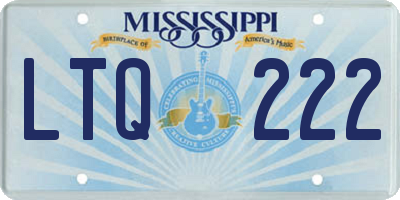 MS license plate LTQ222