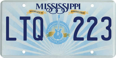 MS license plate LTQ223