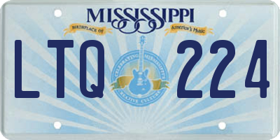 MS license plate LTQ224